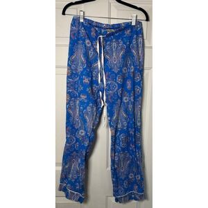 Bedhead Pajamas Blue Paisley‎ Print Cotton Lounge Pants Women's Size Medium